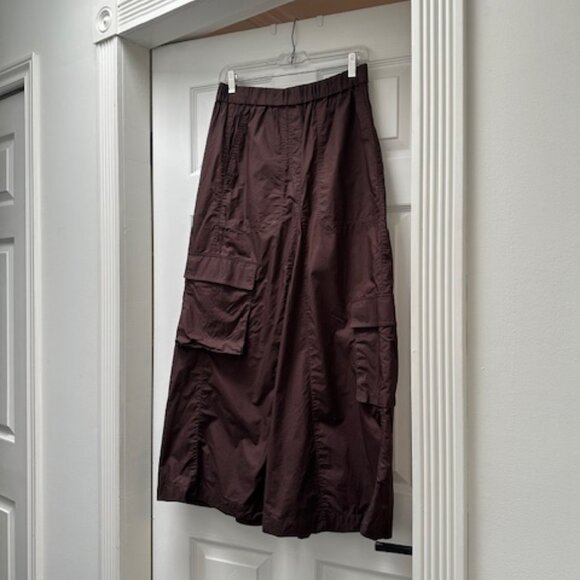 TIBI Godet Dark Brown Cotton Skirt, Size 0 (fits sizes 2-4) - Picture 5 of 6